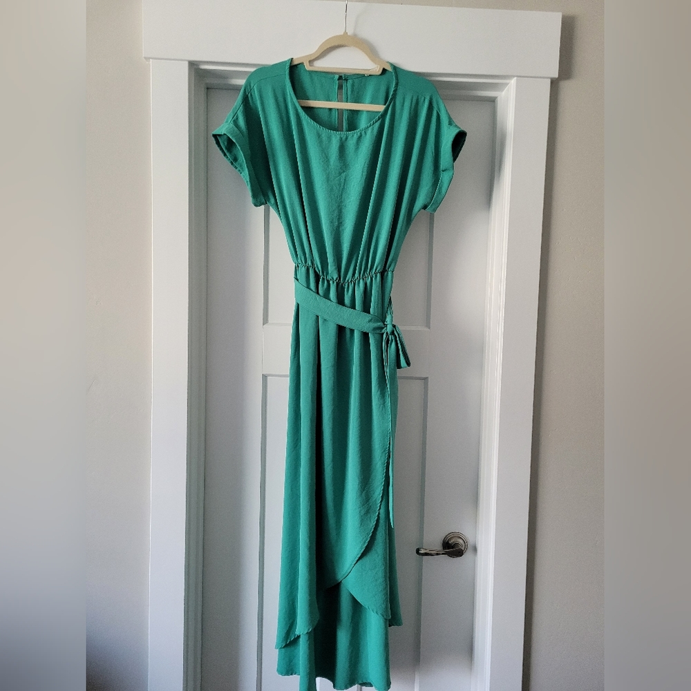 Teal Wrap Dress L